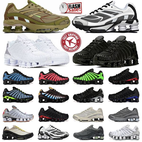 Designer Mens Running Shoes Shoxs TL Sneakers Black Metallic Hematite White Pin…