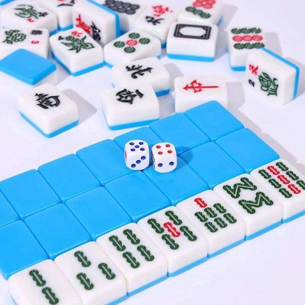 24/26/30mm Mini Board Portable Travel Set 144pcs Mahjongs Classic Traditional Chinese Family Tabletop Game