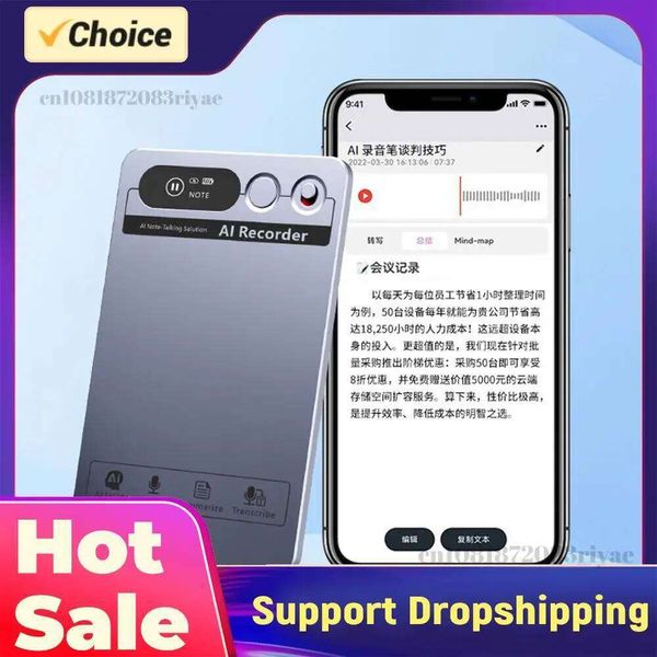 Digital Voice Recorder with Real-Time Transcription & Translation Audio Recording Device App Control for Lectures Meetings Calls