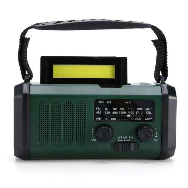 LED AM/FM/WB 10000mAh Handcrank Flashlight Reading Lamp Solar Emergency Radio with Compass