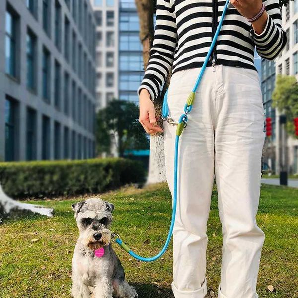Nylon Reflective Leashes Pet Dogs Chain Traction Rope Leads for Running Dog Walking Free Hands Rope Chain for Small Large Dogs L260615