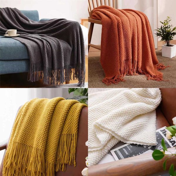 Bestseller Sofas Blankets Fluffy Soft Summer Oversized Euro Bedding Thin Wadding Knitted Knee Nap Blanket Four Seasons Sleeping Double B Y260616