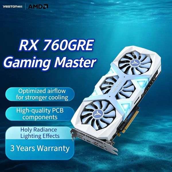 NEW Yeston Original RX 7650GRE 8GB GPU Graphic Card Desktop Computer GDDR6 18Gbps Gaming office GPU 128bit 2440MHz