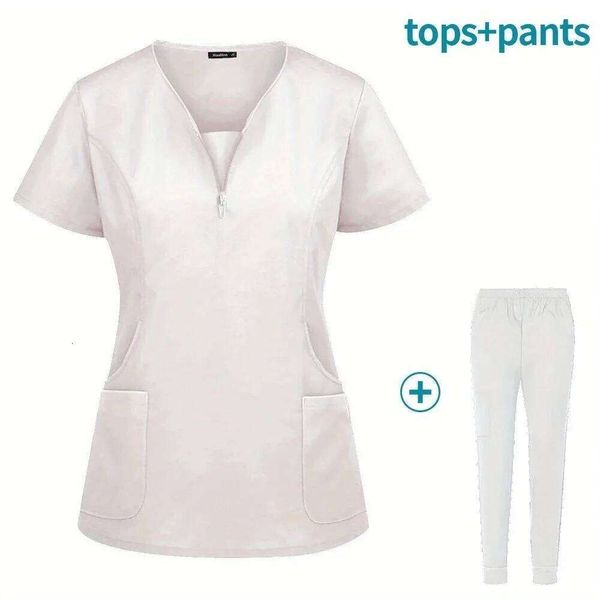 Women's Breathable Stretch Scrub Uniform Short Sleeve Doctor Outfit for Professionals