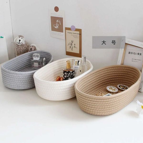 art Designer Home Decor Basket Cotton Rope Woven Cosmetic Organizer Kids Toys Desktop Sundries Storage Box Laundry Baskets Free Shipping 40 85