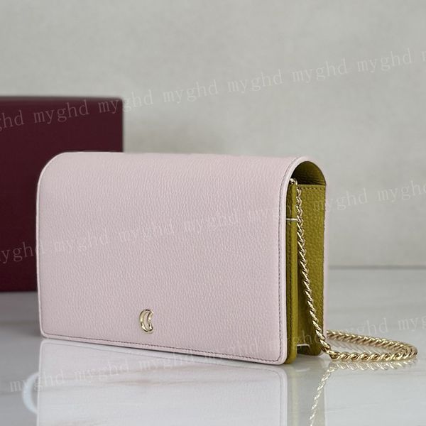 Women Wallet On Chain Crossbody Bag Clutch Purse 20x12.5x4cm Detachable Chain Strap Built-in Mirror Card Slots Zipper Coin Pocket 32433