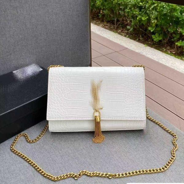 Handbags New Genuine Leather Crocodile Pattern Chain Classic Versatile Fashion Chain Tassel Style Single Shoulder Underarm Crossbody Women's Bag