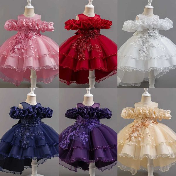 wer Girl Dress for Fashion Weddings Lace Mesh Sleless Par Dress Childrens Girls Summer Girls Par Dress 2-12 Y Y260616