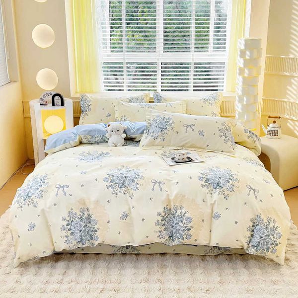 Cotton 100 Duvet Cover Set Pastoral Style 3pc Quilt Cover 1PC Duvet Cover 2PC case Cotton Soft Skin Friendly Bedding D260616