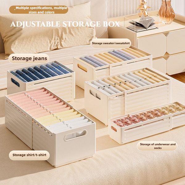 Adjustable Clothes Storage Box Closet Organizer Categorized Clothing Kitchen Cabinet Bin Home 260615