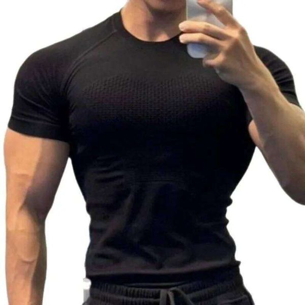 Mens Seamless Quick-Dry Running T-Shirt Summer Fitness — compare prices at CompareOffers