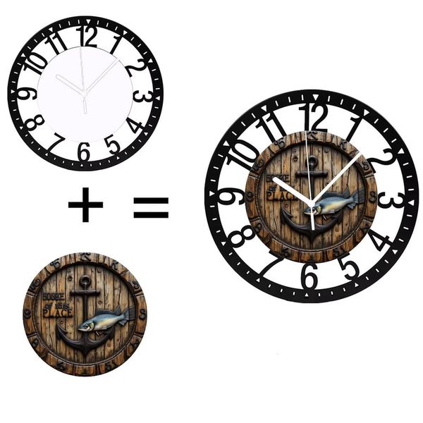 25Cm Artistic Iron Round Wall Clock Suitable For Modern Interior DecorationZ260623