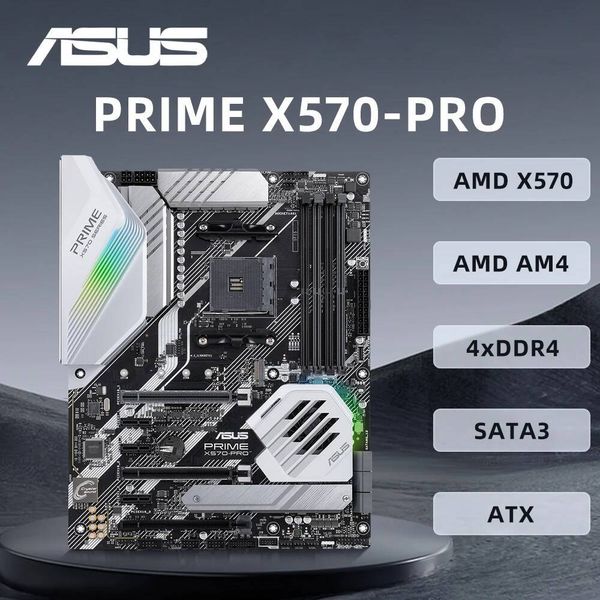 ASUS PRIME X570-PRO Motherboard Support 3600X 5500 5600G 5700X3D 5800X3D CPU 4xDDR4 M2 NVME HDMI PCIe40 X570 ATX AM4 Mainboard