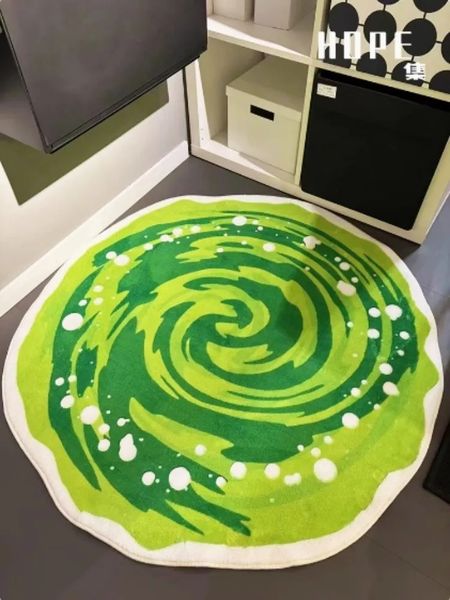 VIKAMA Creative Round Carpet Bedroom Bedside Dirt-Resistant Foot Mat Living Room Sofa Anti-Slip Floor Mat Home Decoration 260617