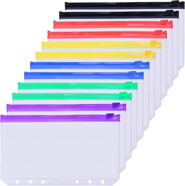A6 6-Hole Binder Pockets Waterproof PVC Cash Budget — compare prices at CompareOffers
