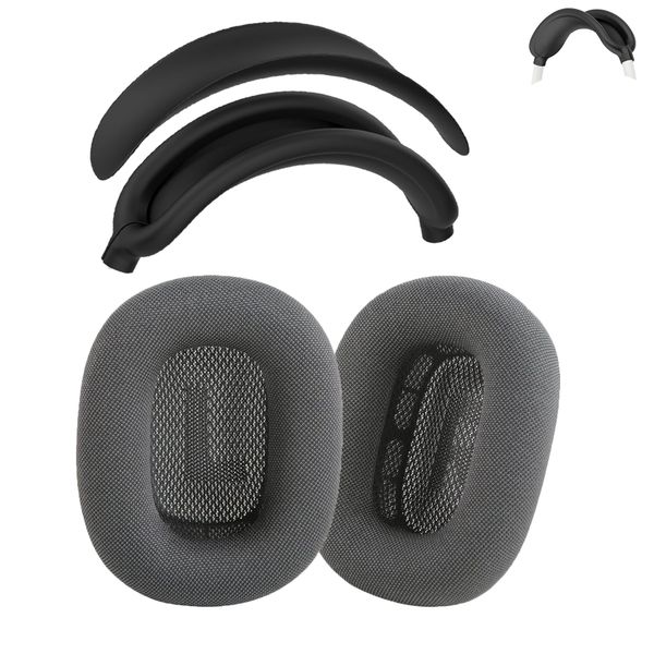 Compatible with AirPods Max, 2-in-1 Silicone Headband Cushion+Headband Cover, Upgraded and Enhanced Magnetic Attachment, Protein Leather Earpads&Headband Cover