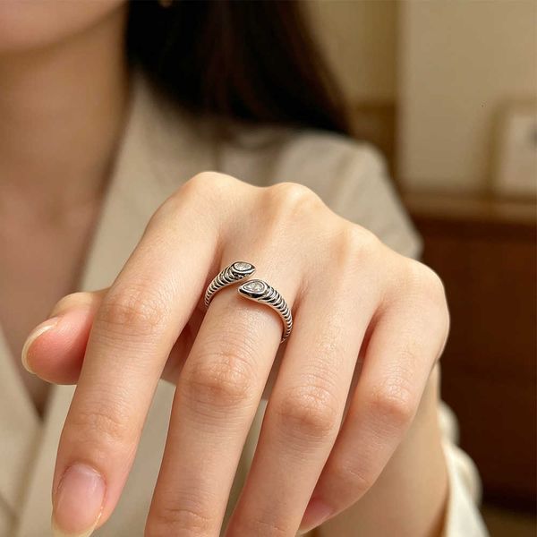 Open Elegant Snake Head Zirconia Ring for Women OffCommute Days Business Meetings Beach Vacations Polished Daily Outfits M260617