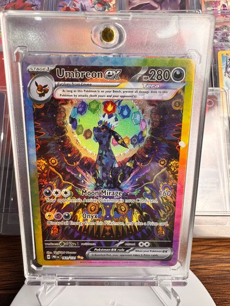 Eeveelution English Version Umbreon Silver Sand Flash Collection Card Copy Rating Card Anime Game Card