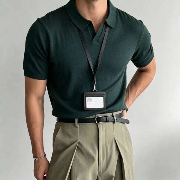 Men's Turn Down Collar Short Sleeve Slim T-shirts — compare prices at CompareOffers