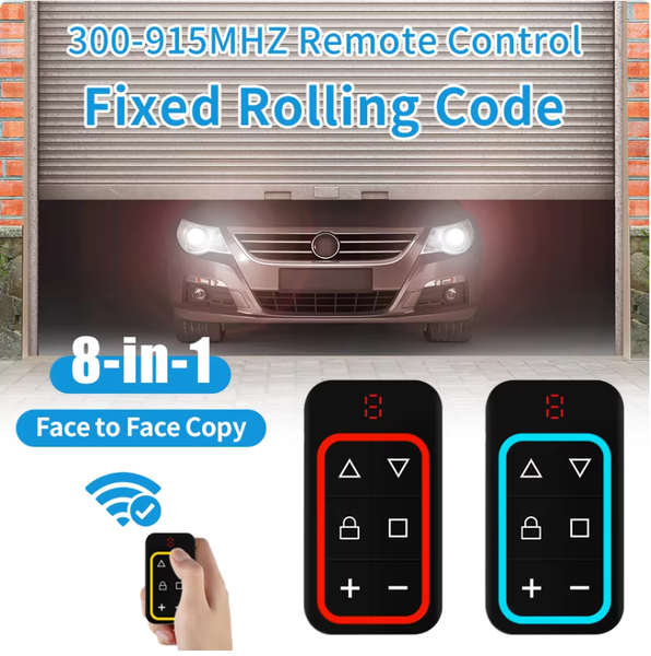 Rechargeable Eight Channel Multi Frequency Garage Door Copying Wireless Remote Control 300-915 MHz Door Key Copier Universal