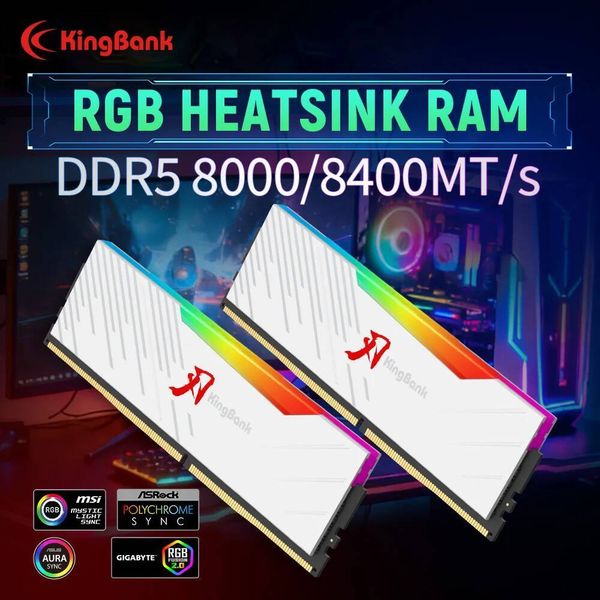 KINGBANK KRRW DDR5 RAM 48GB 24GBx2 RGB 8000MT/s 8400MT/s CL38 15V Intel XMP30/ AMD EXPO Desktop Computer Memory Hynix M die