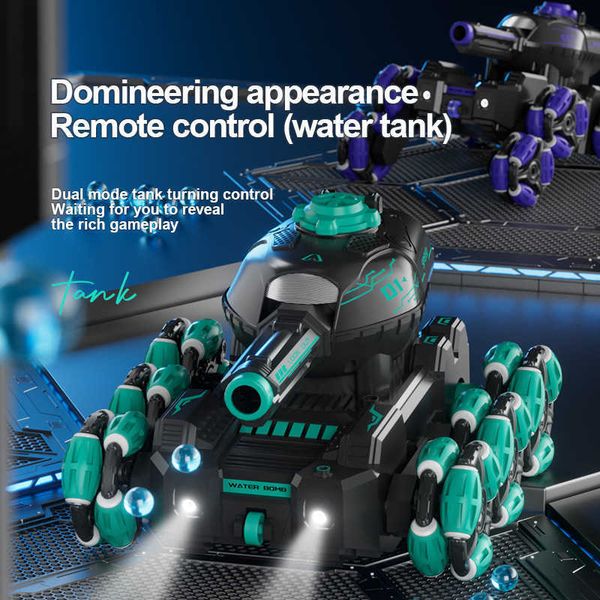 Six-wheel stunt tank remote control can launch rechargeable with lights and music gesture sensing boys toy off-road L260618R4L4