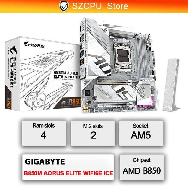 GIGABYTE B850M AORUS ELITE WIFI6E ICE Micro-ATX AMD B850 DDR5 192GB DDR5 8200 OC MHz M2 Socket AM5 New Motherboard