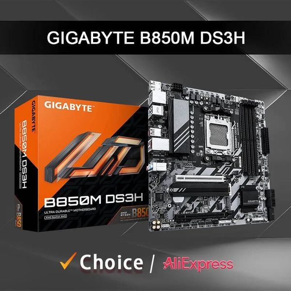 GIGABYTE New B850M DS3H 822 power supply Micro-ATX AMD B850 DDR5 192GB 8200 OC MHz M2 Socket AM5 Motherboard