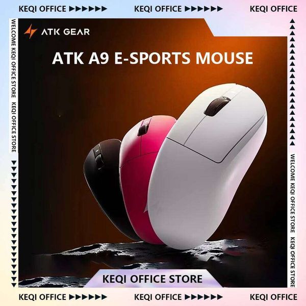 ATK A9 E-sports Mouse Wireless Tri-mode Star Flash Lightweight Long Endurance Gaming Mice Customization PC Accessories Gifts 26Y0616