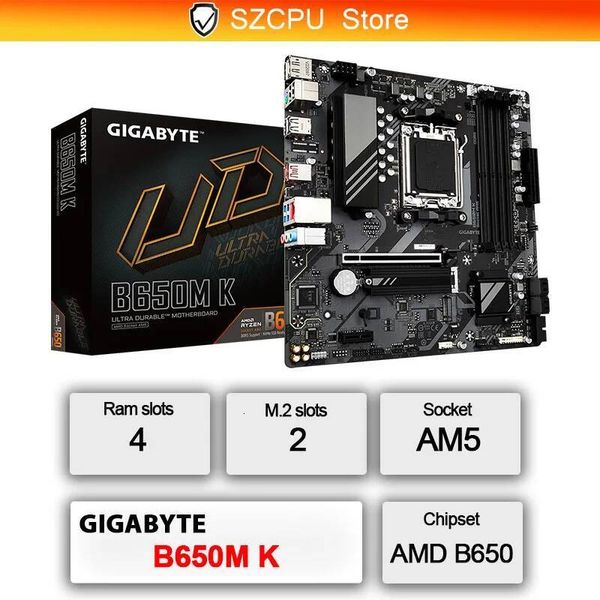 GIGABYTE B650M K New Micro ATX AMD B650 Support AMD Ryzen 7000 series processors Socket AM5 Motherboard