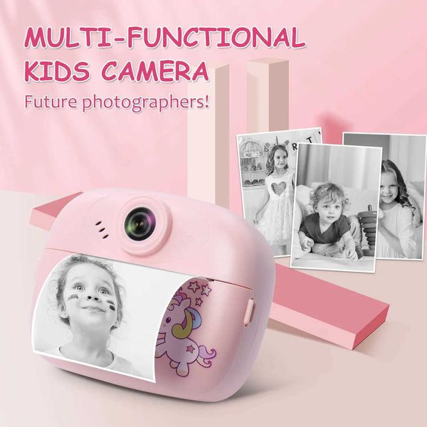 57mm Childrens mini thermal print camera instant print photo support recording video suitable for childrens Halloween gifts L260618484D