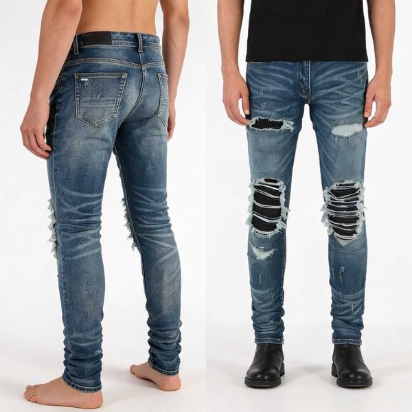 Denim Jeans jeans for mens designer jeans black Hip Hopdistressed ripped biker jeans slim fit designer Size 28-40 Q260618