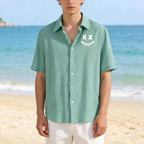 Men's Mint Green Bubble Grid Textured Short Sleeve — compare prices at CompareOffers