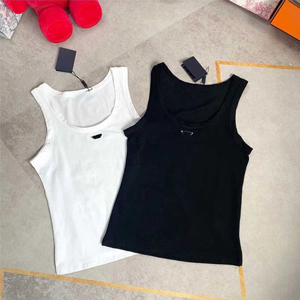 Black Cotton Sleeveless Tank Top