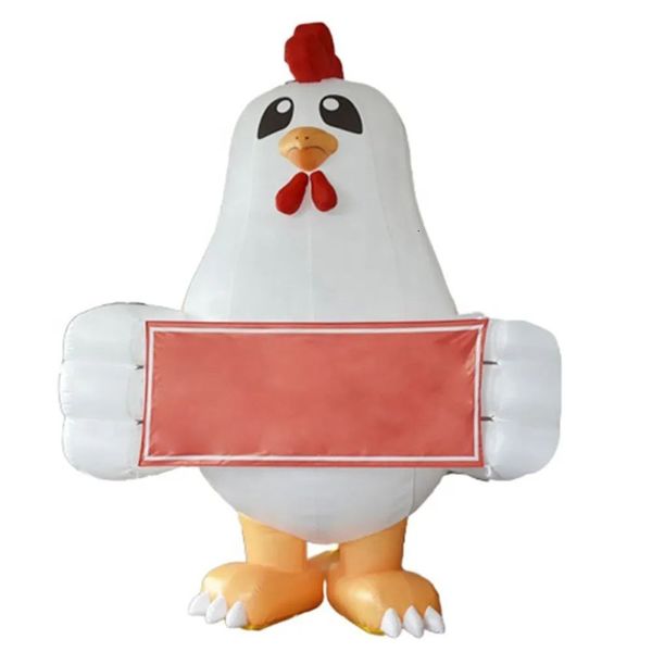 Custom Made 3/6 Meters High Inflatable hen For Decoration 10/20ft Advertising Chicken Balloon with banner