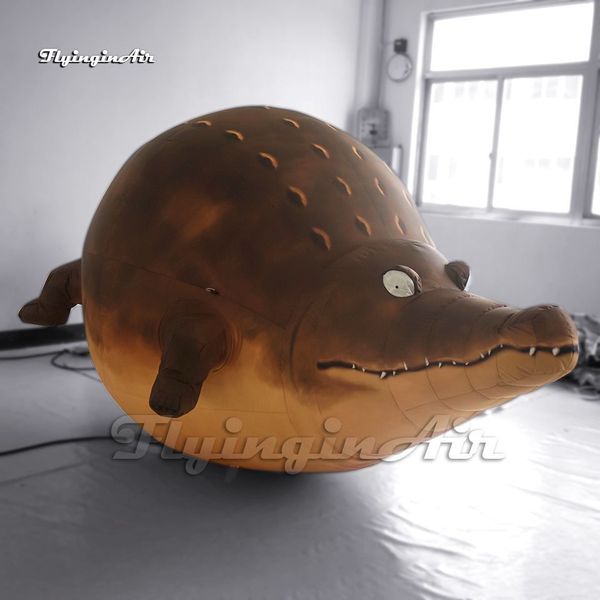 Free delivery Giant Inflatable Fat Alligator Cartoon Round Animal Model Air Blow Up Crocodile For Zoo And Park Decoration