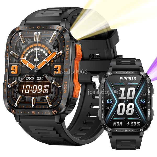 New KT79 Smart Watch 3ATM Waterproof Heart Rate Blood Pressure Outdoor Flashlight Three-Proof Sports Bluetooth Call