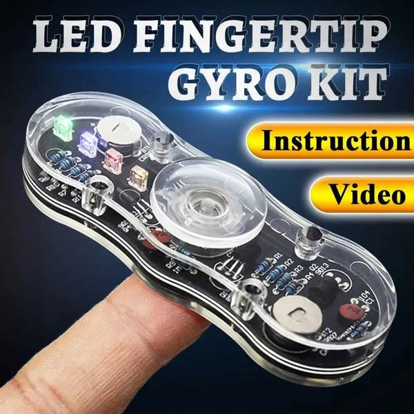 2026 New LED Fidget Top Module Finger Rotate Toy Soldering Project Practice Solder Colour Light DIY Electronic Kit With Cr927 Toys 11 AA