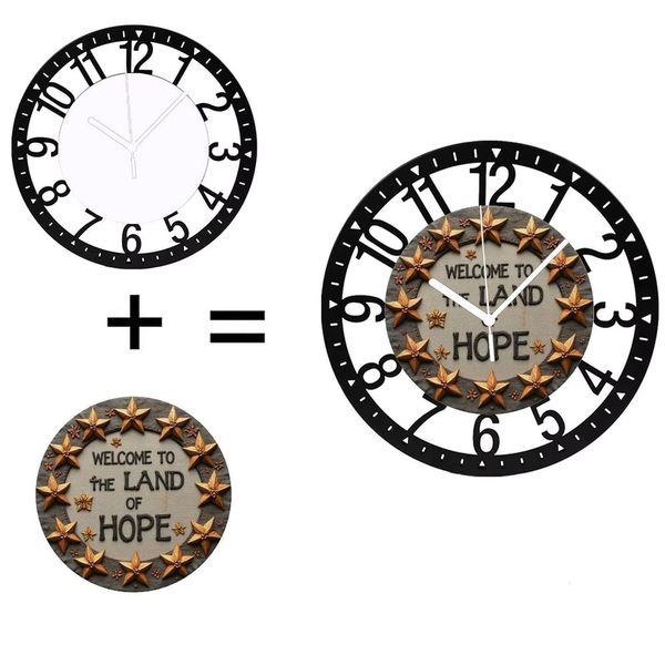Round Iron Wall Clock With Tetris Pattern