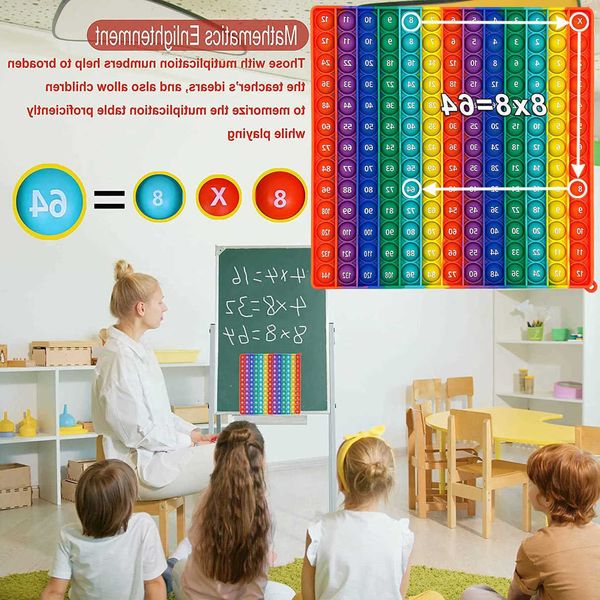 Magnet Toy toy for 3 year old 12X12 Multiplication Quick Push Bubble Fidget Math Games Times Table Numbers Counting Stationery Educational Toys For Kids Magne L26