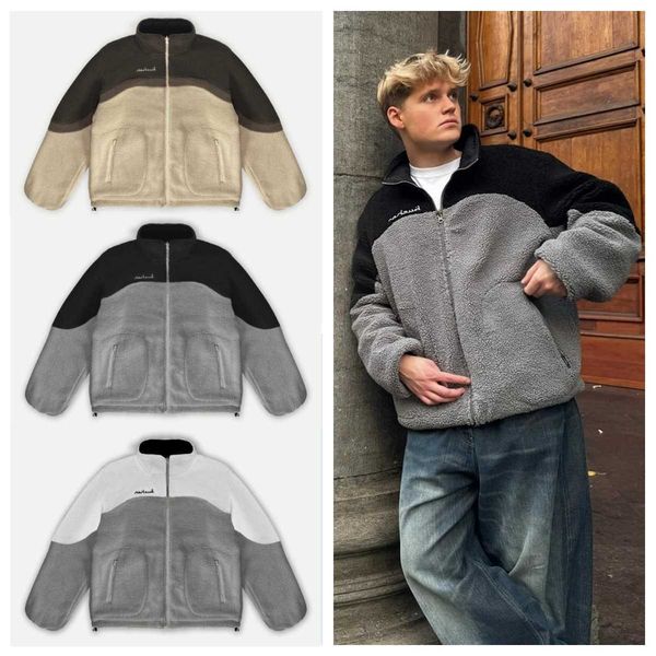 Jackets Men's Y2K Trendy Men Casual Reversible Jacket Winter Brown Flce Vintage Graphic Embroidered Warm Shirt High Strt Cardigan Coat For Men And Women L26