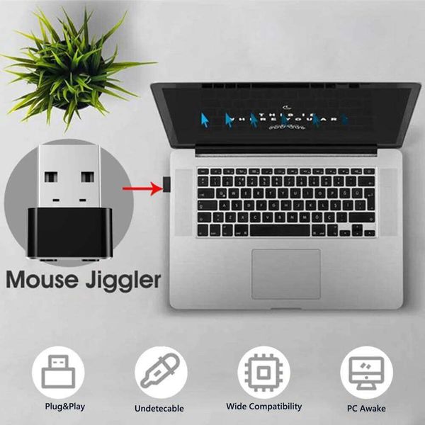 Mini 3 Track Mode Adjustable Automatic Mouse Jiggler Mover Undetectable Plug and Play for Laptop Desktop