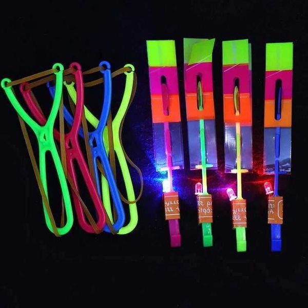 Funny 3/10Pcs Luminous Slingshot Flying Arrow LED Light Up Flashing Dragonfly Glow for Kids Party Toys Gift To Brighten The Sky L26