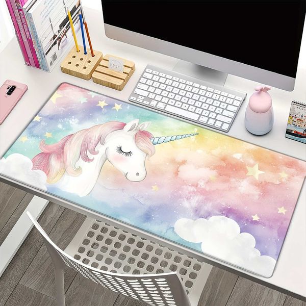 Rainybow Large Unicorn Mouse Pad 900x400x3MM Non-Slip Rubber Base Desk Mat for Keyboard and Computer gaming accessories office D260622