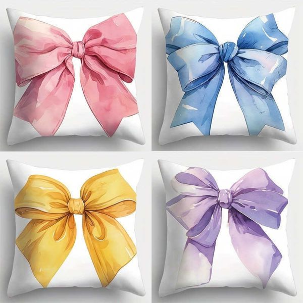 Pillow Case Decor Home Colorful Bowknot Pattern Digital Print cases Pattern Cushion Cover Suitable for Sofa Bedroom Car Cover D260622