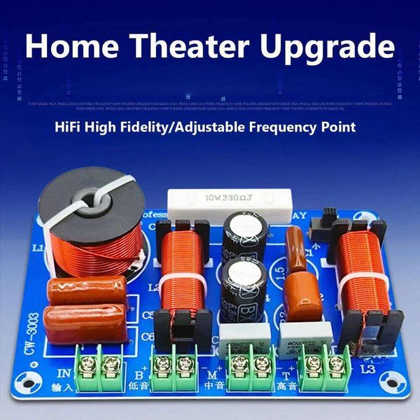 250W Crossover Module Treble Medium Bass 3 Ways Audio HiFi Filter Circuit Board Adjustable for Car Speaker Upgrade