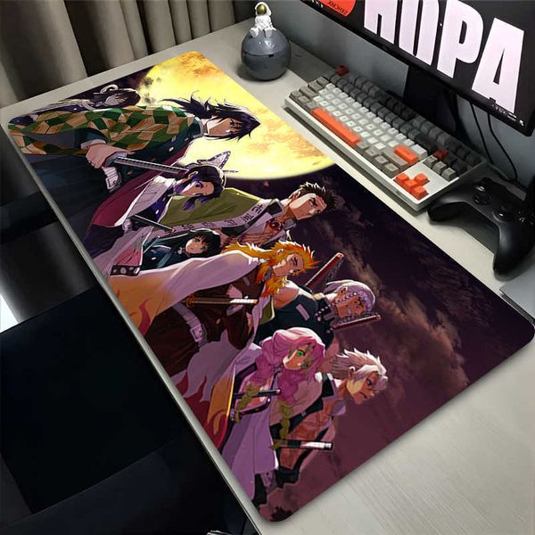 Anime Mousepad D-demon Slayer Computer Accessories Keyboard Mouse Mat Lock Edge Non-slip Rubber Mouse Pad Gamer Laptop Desk Mats D260622