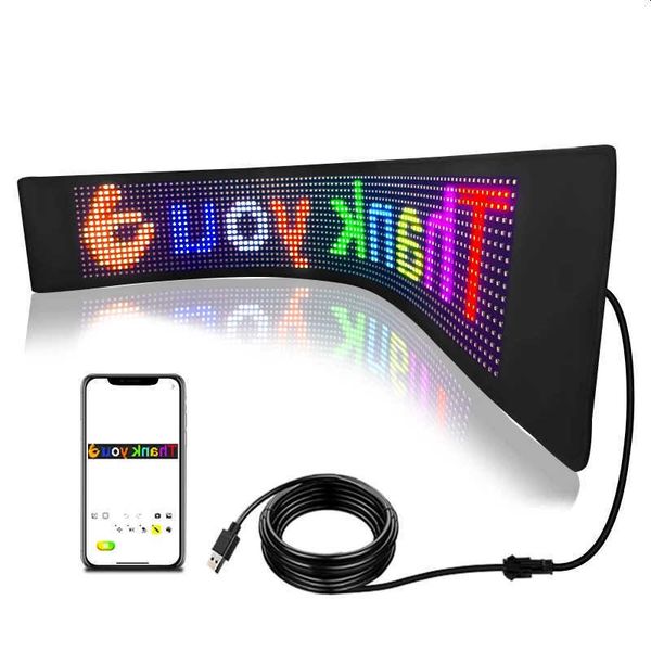 Advertising Flexible LED Display Bluetooth Programmable Text Light Soft Matrix Panel Car Window Sign Shop LED Ticker BoarL26623