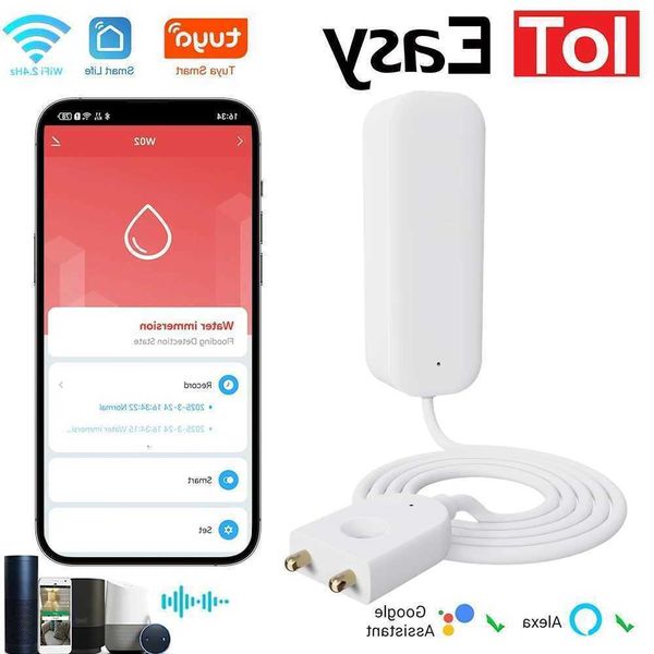 Smart Tuya WIFI Water Leakage Sensor Alarm Water Level Detector Flood Leakage Sensor APP Remote Control Security Alarm SystemL26623