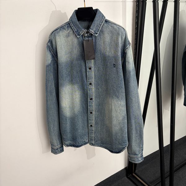 Brand Women Vintage Lapel Jackets Letters Embroidery Washed Buttons Coats Autumn Spring Streetwear Y2K Unisex Outerwear